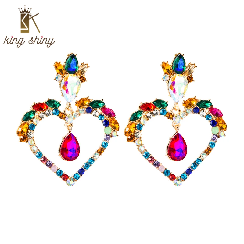 Элегантные разноцветные висячие серьги с кристаллами для женщин винтажные
