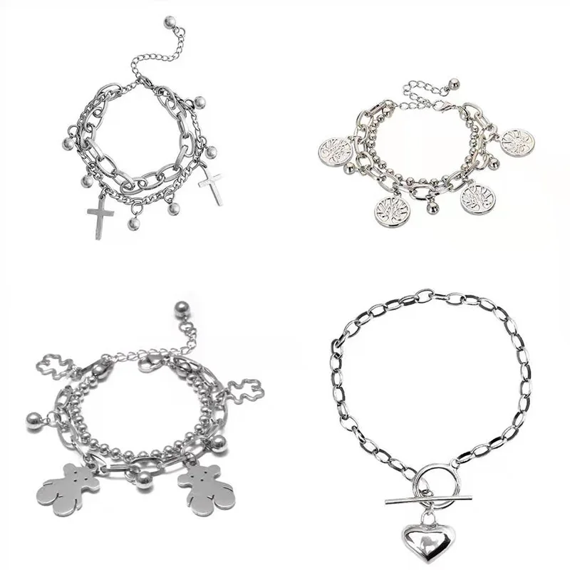 

New S925 Sterling Silver Vintage Chain Personality Bracelet Jewelry A variety of options for women to choose Gift For Mother's D