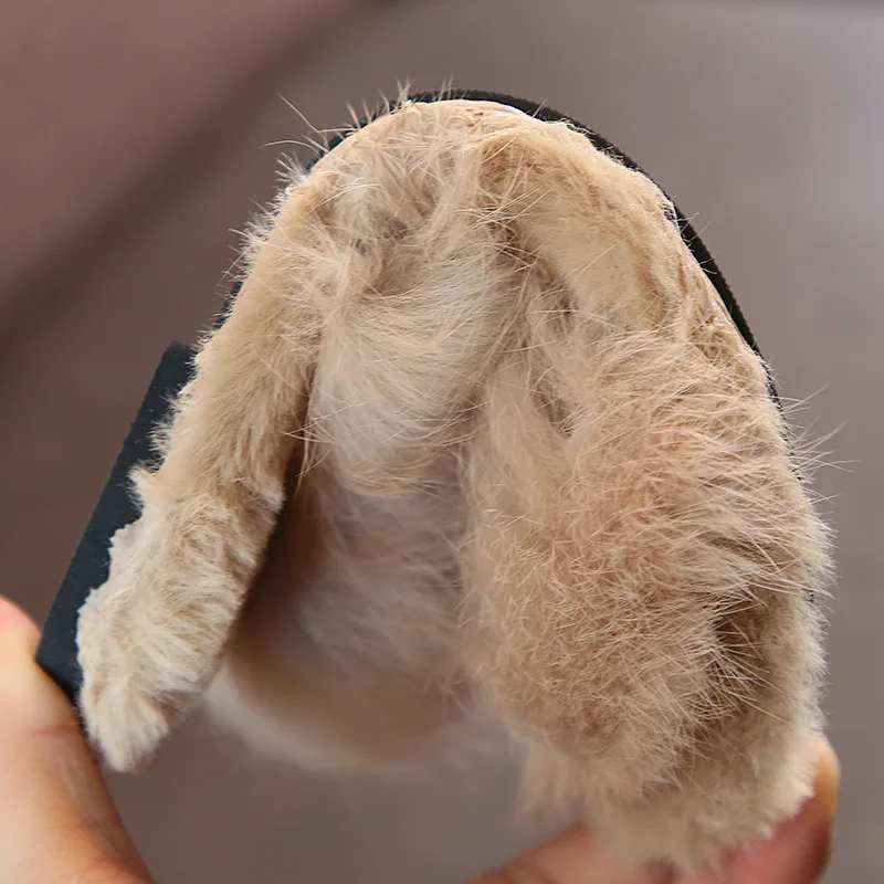 Меховые тапочки для девочек обувь маленьких детские пушистые модные домашние
