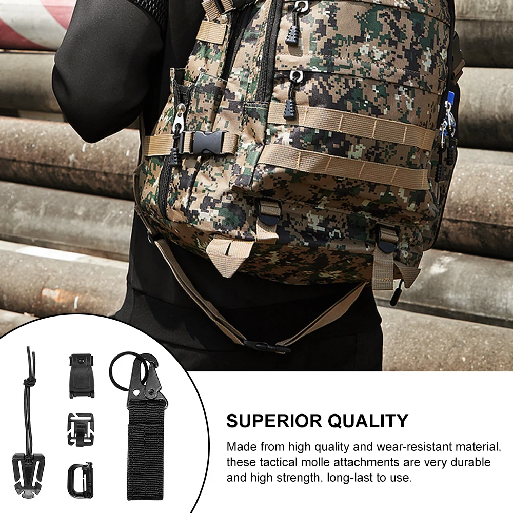 

Tactical Gear Clip Buckle Strap D-Ring Hooks Keychain Strap For Backpack Webbing Elastic String Strap Camping Equipment