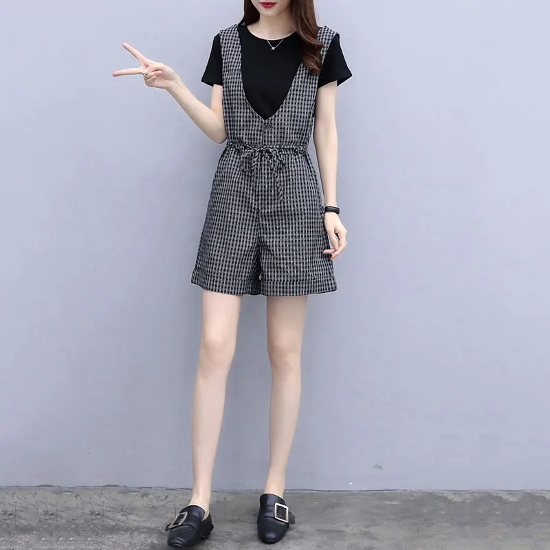 Летний комплект из 2 предметов женские шорты Женский повседневный двух корейский