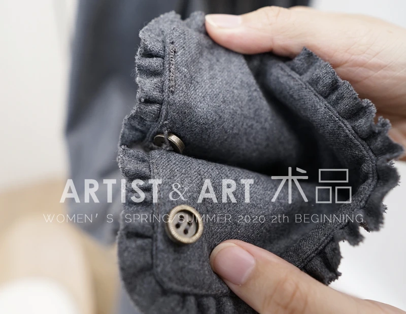 

High-end Runway Designers Dress Women 2020 Elegant Vintage Ruffles Lantern Long Sleeve A-line Mini Dress Gray Dress