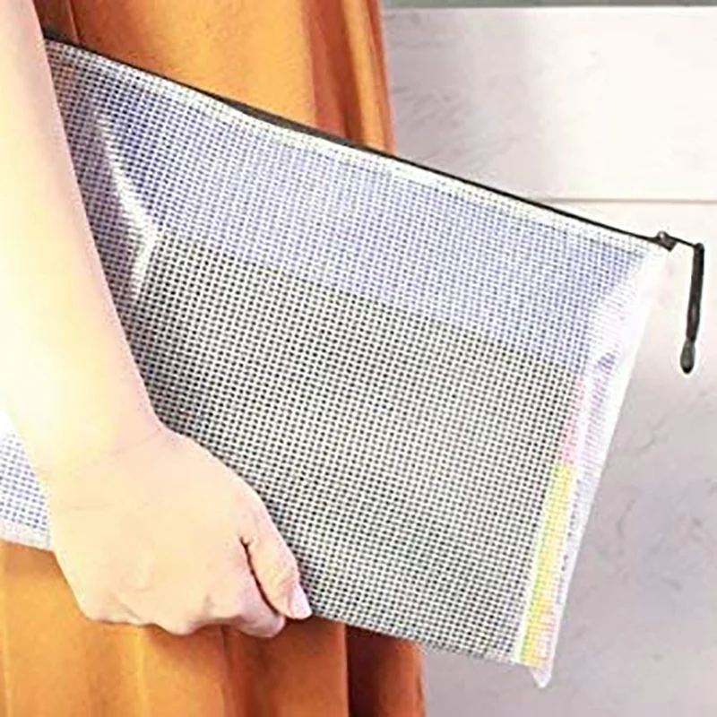 

Zipper Bag- Folder A4 Zipper File Bag Zipper File Bag Mesh File Bag with Zipper Travel Bag Storage Bag 24Pcs