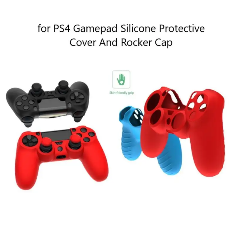 

Silicone Rubber Soft Case Gel Skin Cover For Sony PlayStation 4 Controller Shell Joystick Skin Housing Game Accessories New