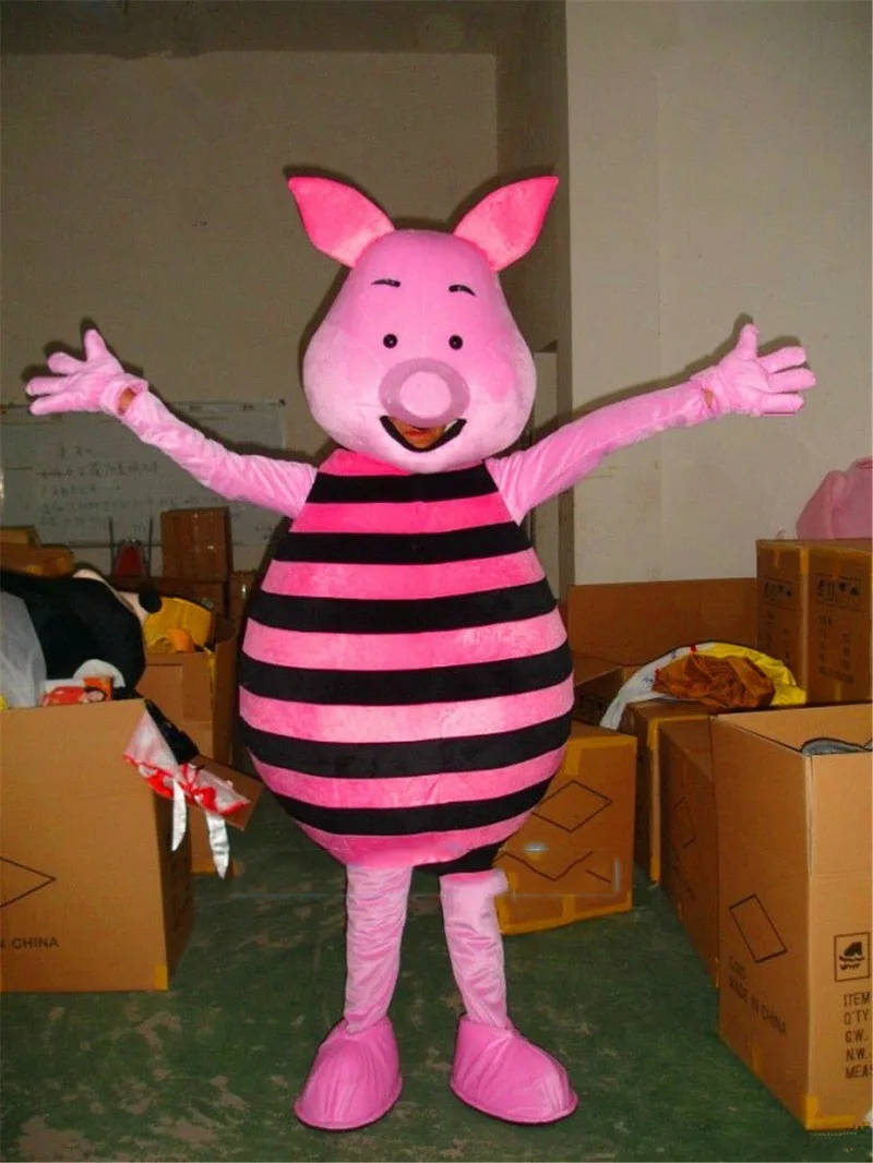 Очень милый костюм розовый свинья талисман друг животное косплей платье Новинка