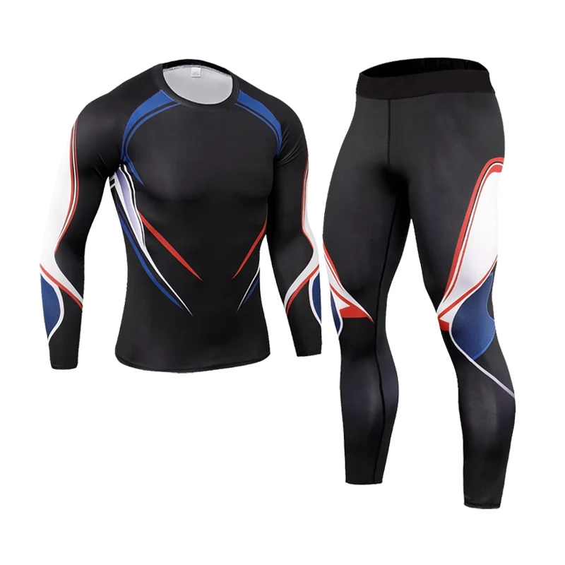 

Мужской термокомплект 2021, компрессионное нижнее белье, спортивная зимняя теплая спортивная одежда, колготки, спортивный костюм для тренаже...