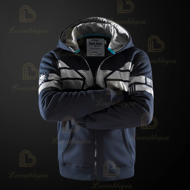 

Winter Jackets and Coats Captain Hoodie Hooded Fashion Thick Zipper Men Cardigan Sweatshirts