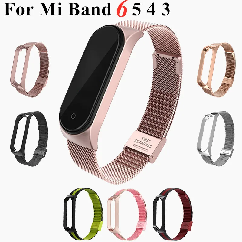 Металлический браслет Mi band 6 5 4 3 для Xiaomi Band Безвинтовой на запястье smart Band4