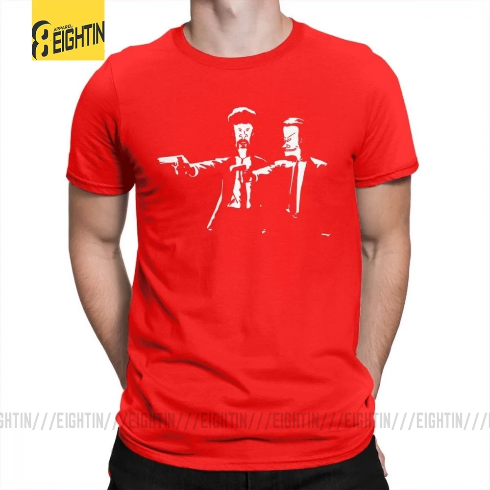 Beavis And Butthead, футболки, классические, подходят, футболки, круглый вырез, короткий рукав, высокое качество, мужская, чистый хлопок, футболка размера плюс - Цвет: Красный