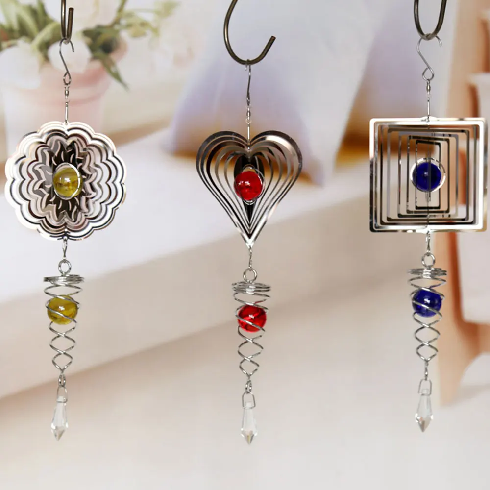 Wind Chimes Outdoor Crystal Ball Stainless Steel Mirror Hanging Chime For Home Party Bedroom Night Garden Decoration New | Дом и сад