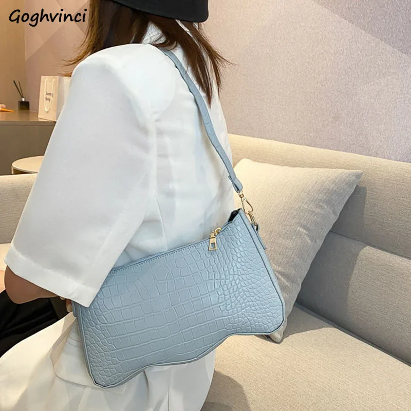 

Clutches Women PU Leather Alligator Underarm Bags Thread Luxury OL Handbags One-shoulder Flap-bag Teenagers Travel Texture Bag