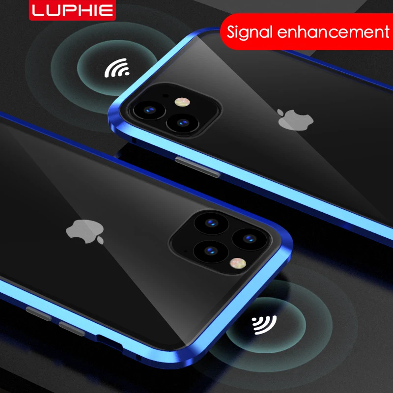 Роскошная Магнитная Адсорбция задняя крышка для iPhone 11 2019 закаленное стекло