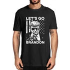 Мужская футболка с надписью Let Go, Брэндон Трамп и американский флаг, летние футболки, Женская Повседневная Уличная одежда, повседневные футболки с коротким рукавом, футболки