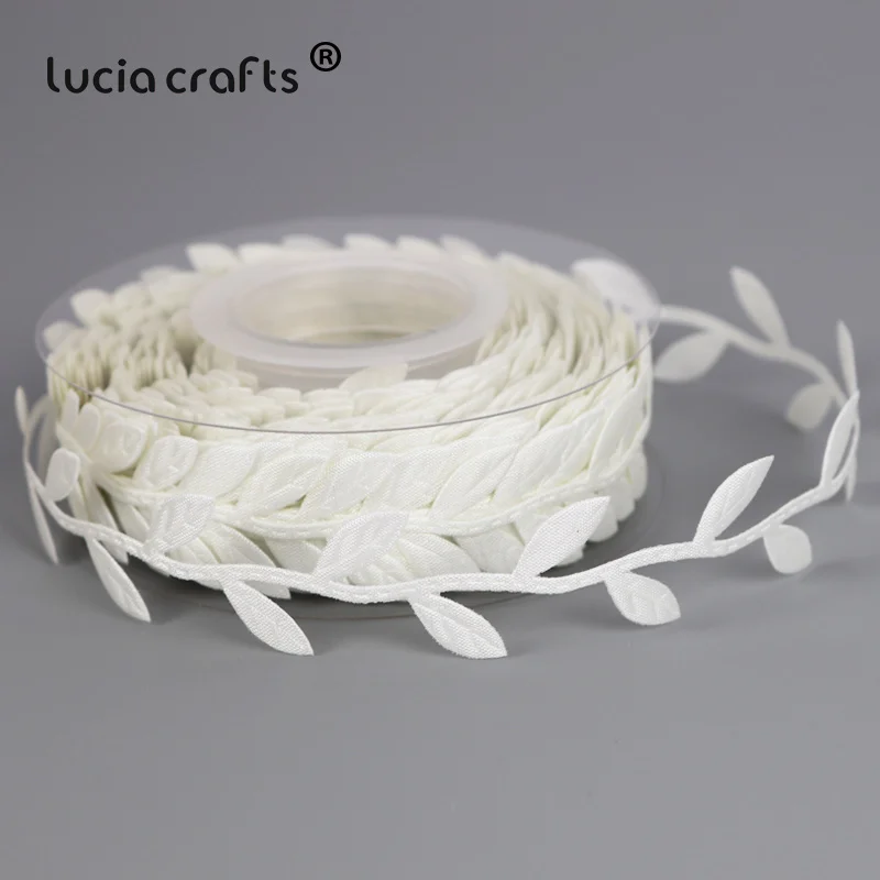 Lucia crafts 1 рулон/лот(10 метров/рулон) 30 мм листья отделка украшения лист ленты DIY ткань аппликации швейная одежда Q0708 - Цвет: Ivory