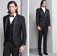 2020 new vintage classic blazer 3 piece business suit sets men slim wedding set male big size