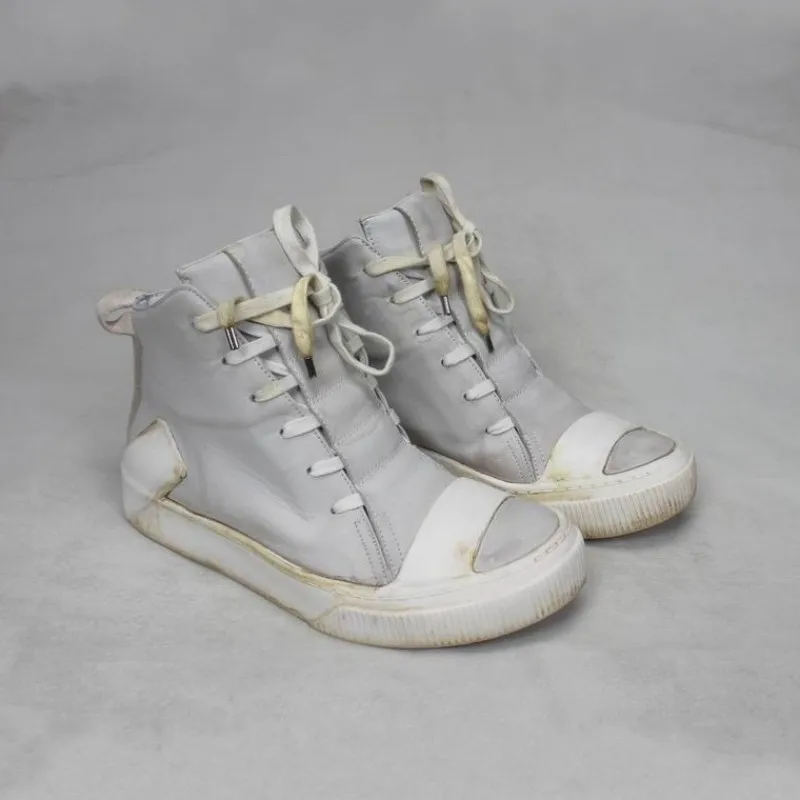 Мужские высокие ботинки ручной работы винтажные кроссовки из натуральной