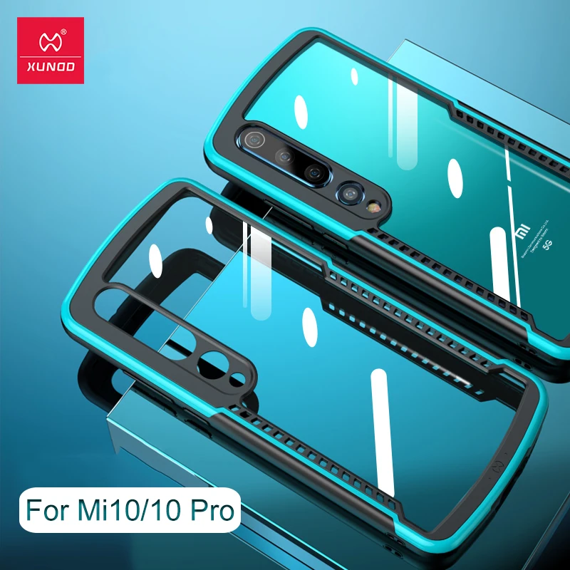 

Противоударный чехол с подушкой безопасности для Xiaomi Mi10 Pro, прозрачный защитный чехол с камерой и закаленным стеклом