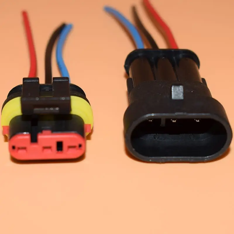 3 Pin Way Sealed Waterproof Electrical Wire Connector Plug Set auto connectors with cable | Обустройство дома