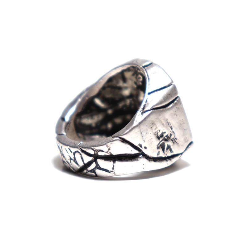 Punk Rock Ring Men Vintage Silver Color Rings Creative Earthquake Crack Design Single Camping Jewelry Accessories Gift | Украшения и