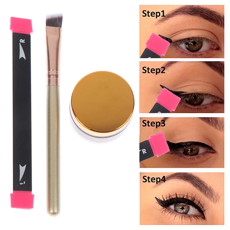 

3Pcs/Set Stamps Eyeliner Tool Beauty Makeup Brush New Wing Style Kitten Large Easy To Cat Eye Women Cosmetic