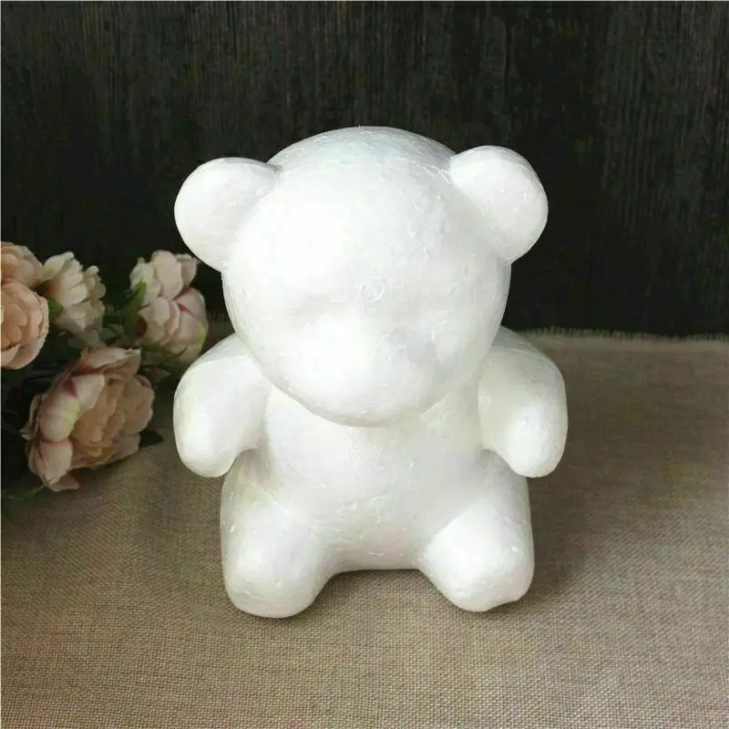 Белый с принтом красивый маленький медведь в форме украшения из пенопласта набор