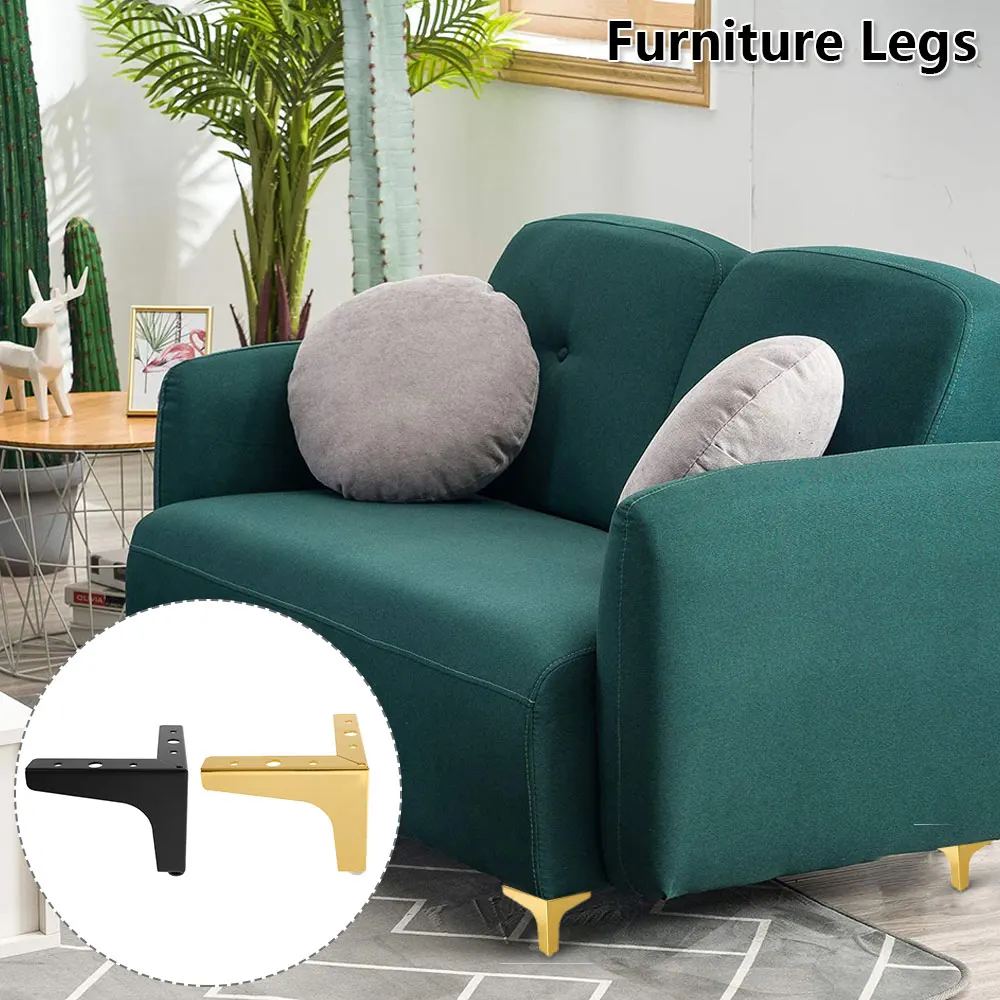 

15/13/10CM 4PCS Black Gold Silver Table Legs for Metal Furniture Sofa Bed Chair Leg Iron Desk Cabinet To Dresser Foot Bathroom