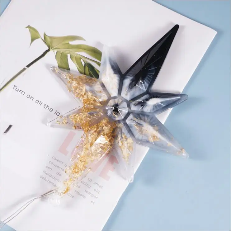 Transparent Silicone Mould Resin Decorative Craft DIY Octagonal star color lights Mold epoxy resin molds for jewelry | Украшения и