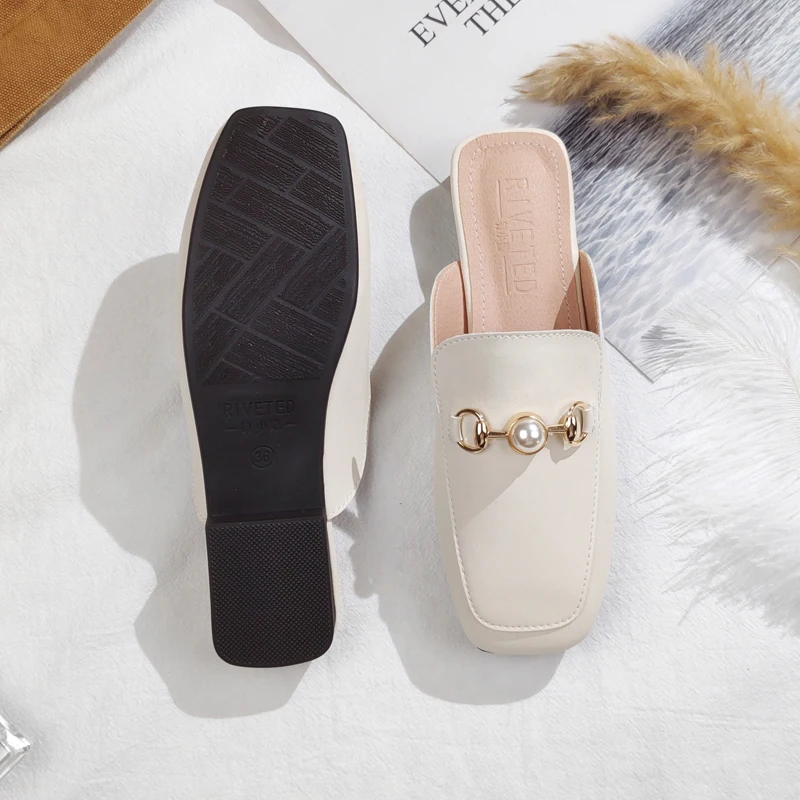 

Ladies spring and summer new baotou semi-slipper sandals casual fashion outdoor wear women's size mueller shoes