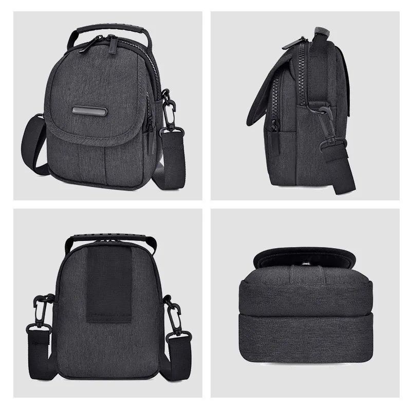 Мужская однотонная Диагональная Сумка-Кроссбоди из ткани Оксфорд на молнии