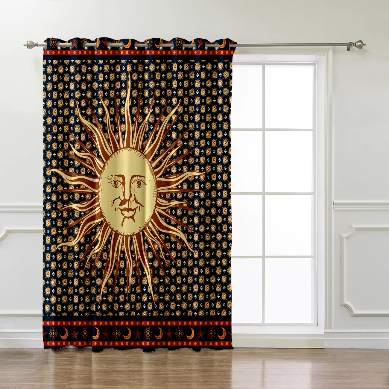Индийская мандала солнечное небесное тело занавески для комнаты большие окна