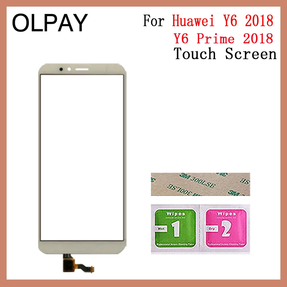 White No Tools OLPAY 5,7 дюймов для huawei Y6 /Y6 Prime сенсорный экран дигитайзер Панель переднее стекло объектив сенсор Бесплатный клей+ салфетки - Цвет: White No Tools
