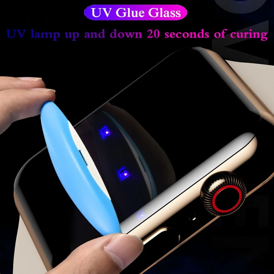 Protector de pantalla de cristal templado para Apple Watch, cubierta completa de vidrio templado UV Nano l&iacute;quido para iWatch de 38mm, 42mm, 40mm y 44mm, 100 unids/lote-3