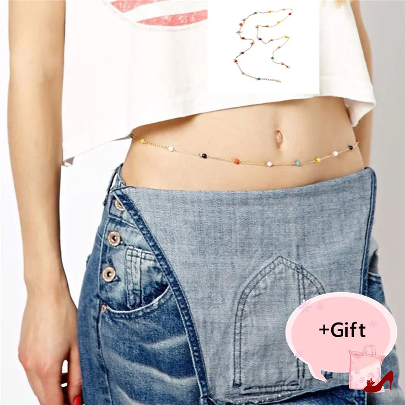 Сексуальная цепочка для живота Жемчужное ювелирное изделие пояс на талию бикини