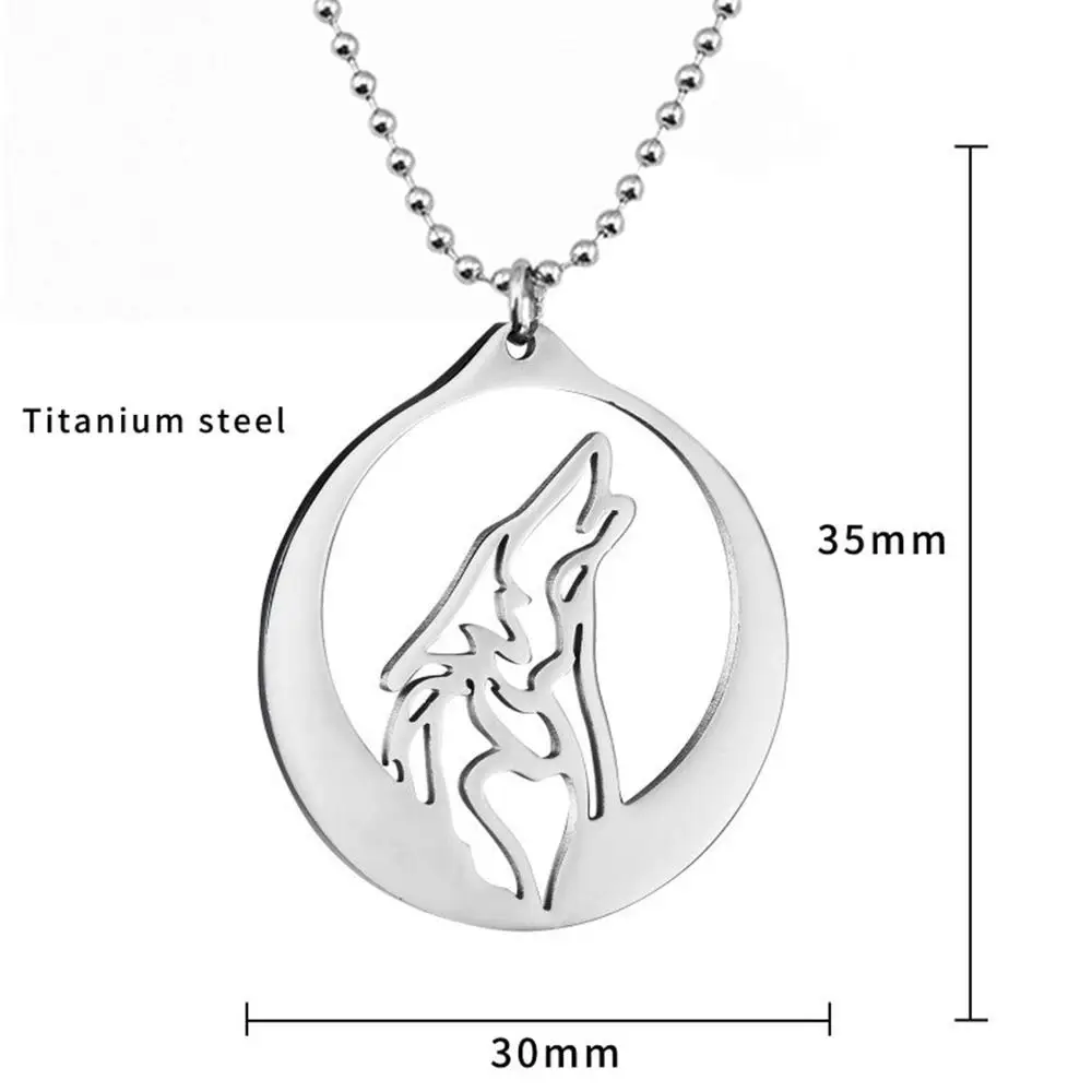 Ожерелье из нержавеющей стали с волком ожерелье воет в ночь так как его профиль