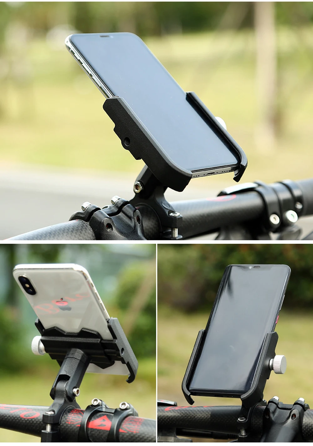 Алюминиевый держатель для телефона для велосипеда, MTB, горная дорога, велосипед, мотоцикл, универсальный держатель для руля, зажим, подставка для смартфонов 4," до 6,8"