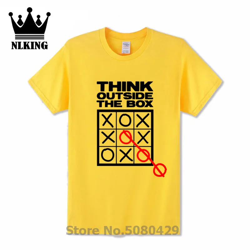 Think outside the box Футболка мужская видеоигра Playstation логотип Кнопка короткий рукав