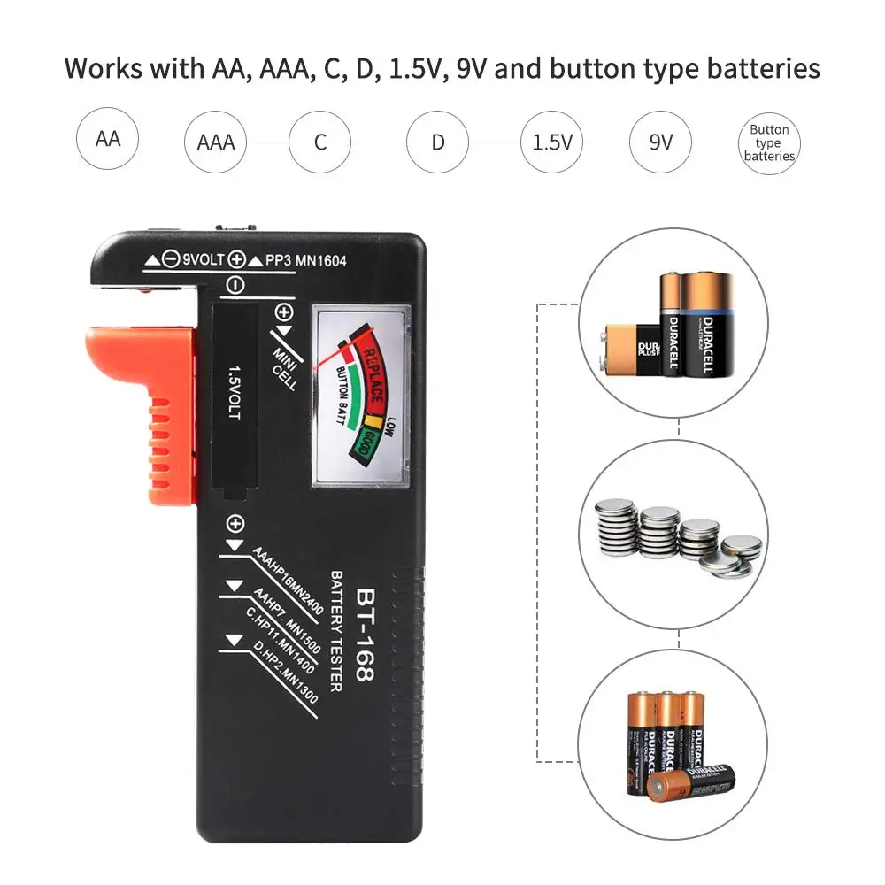 Прибор для проверки модели аккумуляторов раньше AA AAA C D 9V 1 5 V батарейки маленького