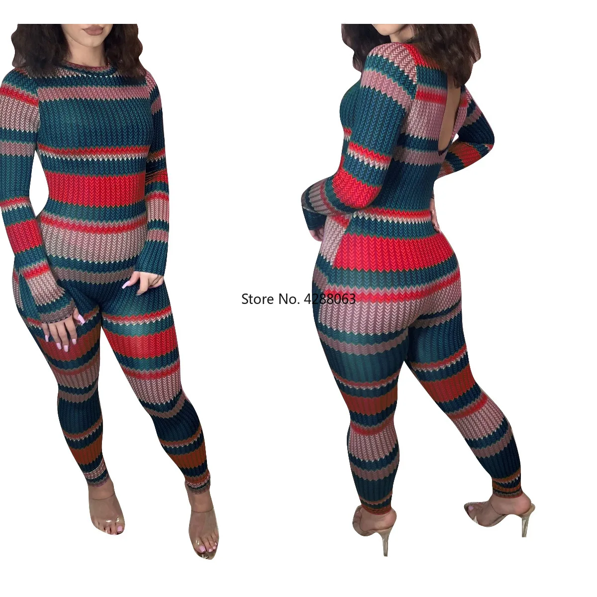 

2020 Autumn Fashion Style Women O-neck Long Sleeve Plus Size Long Jumpsuit Women Clothing