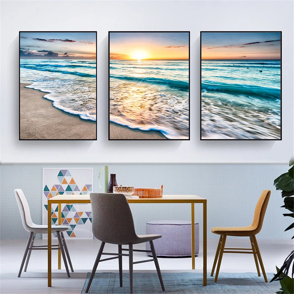 

Sea Landscape Print Paintings Decoration Unframed Gift Modern Living room