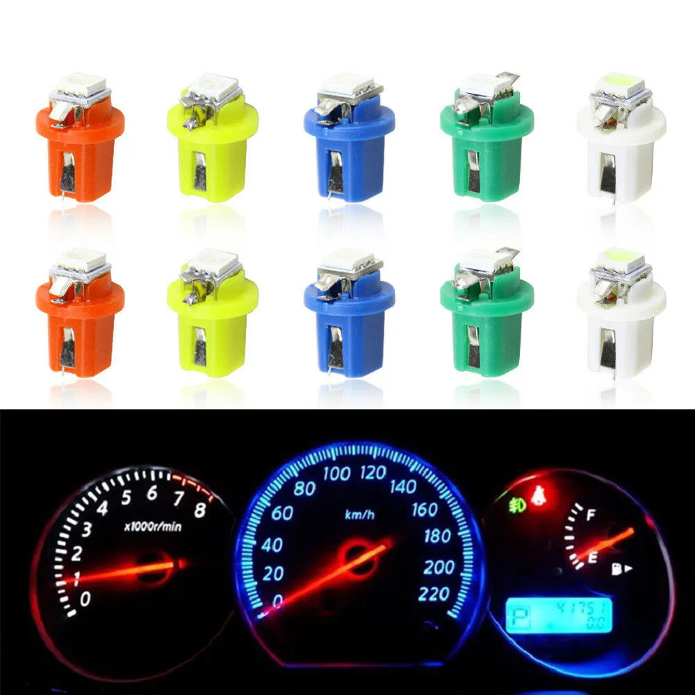 

10X T5 B8 5D-5050smd LED Instrument Light Width Indicator/central Console Light High Light Quality 12 V