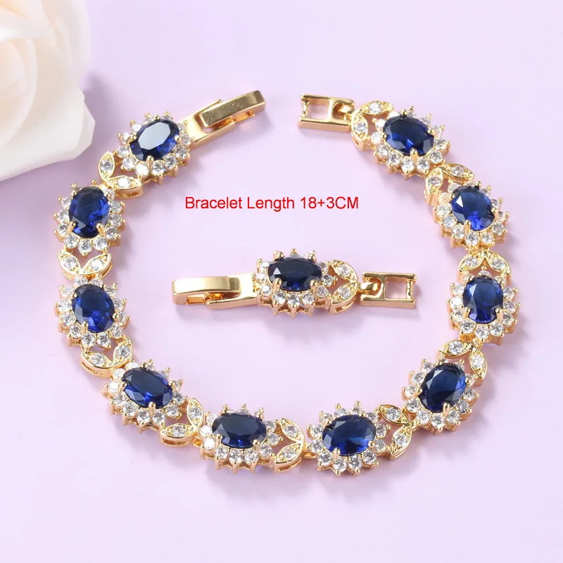 Африканские свадебные аксессуары большие ювелирные наборы золотой цвет синий