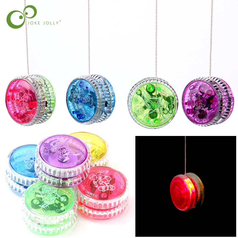 

New LED Flashing Yoyo Classic Kids Toys Magic Yoyo Spin Plastic Yoyo Bearing with Spinning String Toys for Children GYH