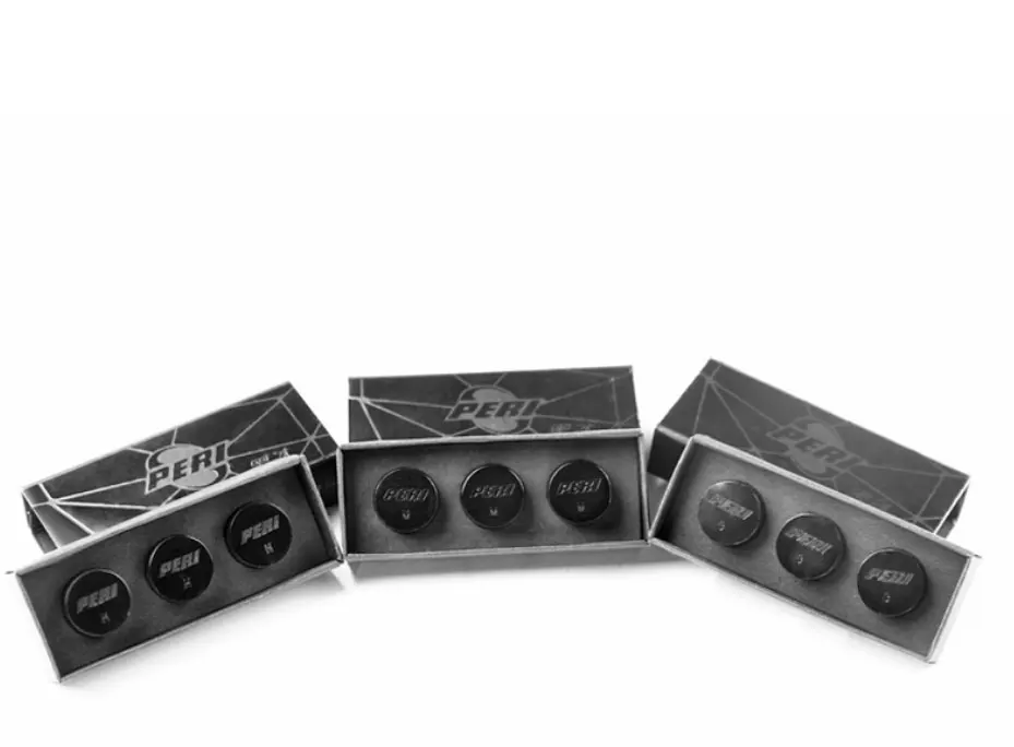 Цельнокроеные наконечники для бильярдного кия PERI Black Ice Tip s m H 14 мм