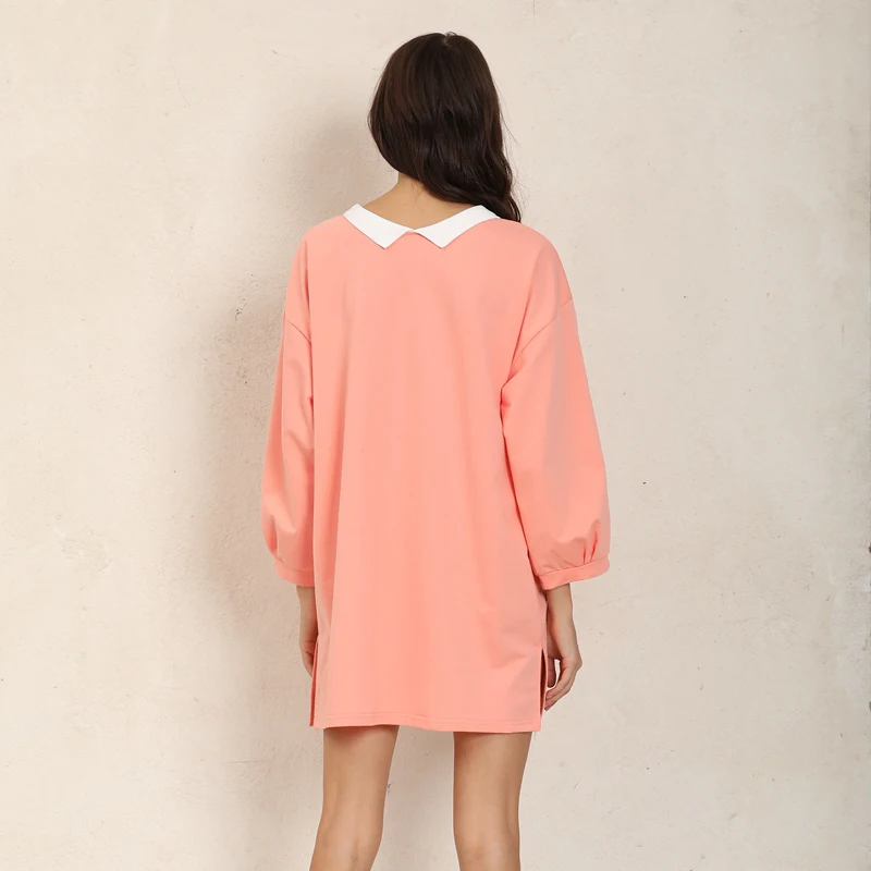 Платье-рубашка женское хлопковое с принтом банан и медведь | Женская одежда