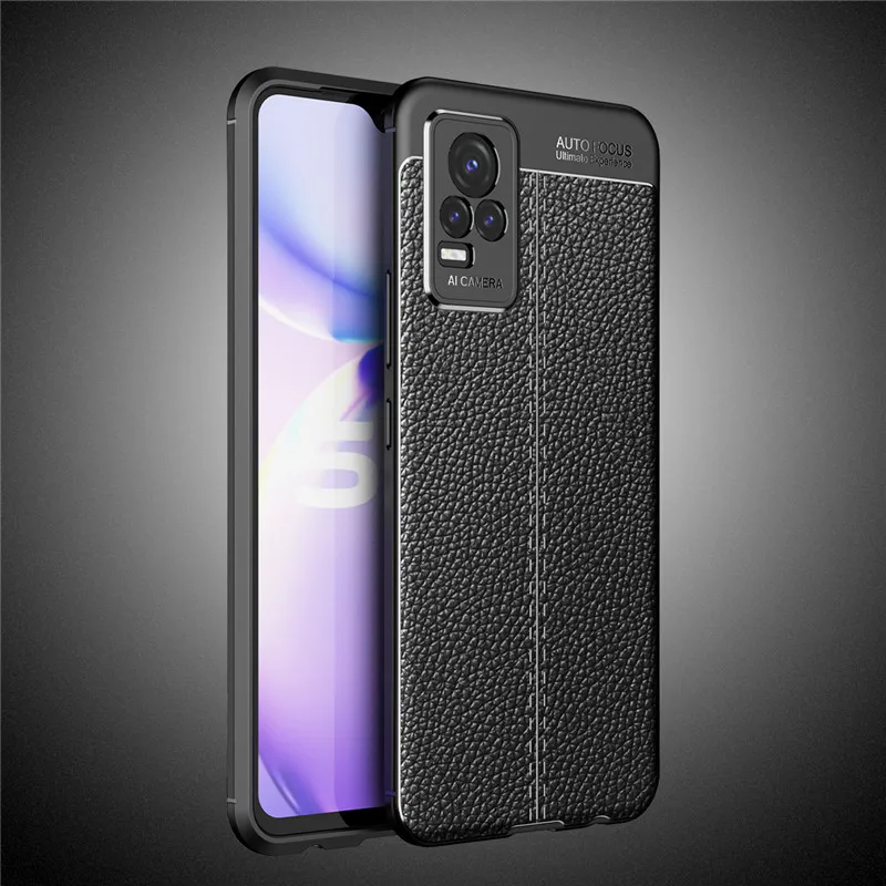 For Vivo V21e Cover Case V21 V23 V23e Shockproof TPU Soft Leather Phone Coque Funda Bumper | Мобильные телефоны и