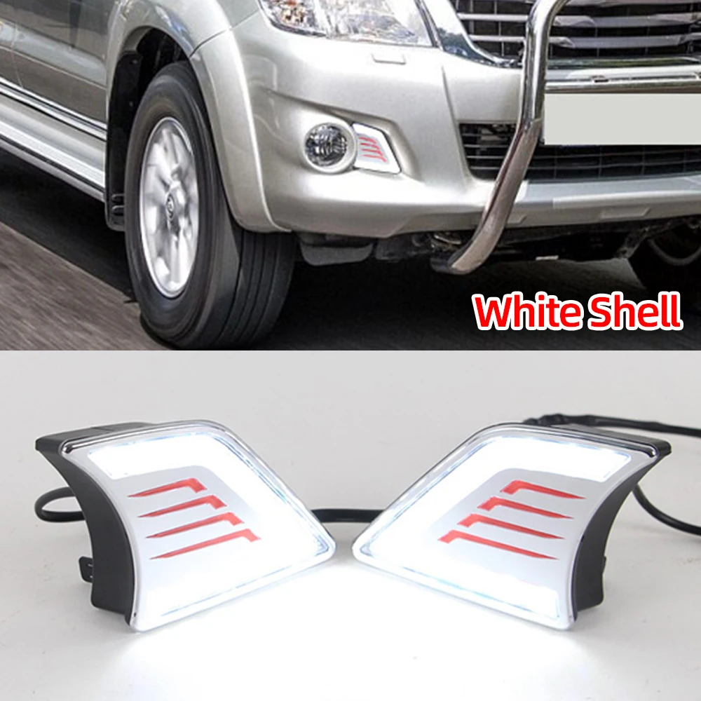 Автомобильные мигающие дневные ходовые огни 1 пара светодиодные DRL для Toyota Hilux Vigo