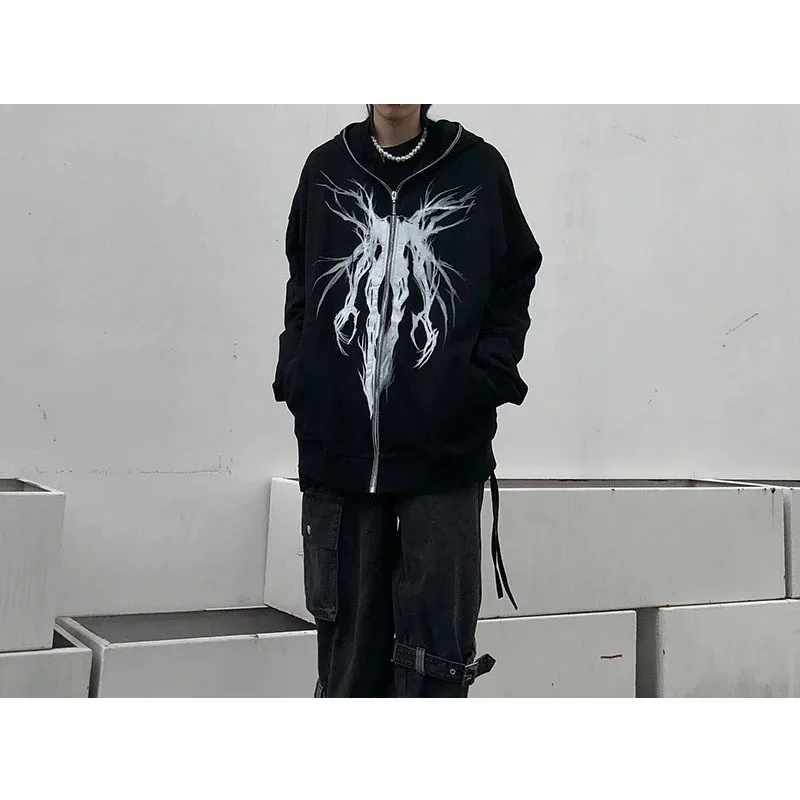 

Тонкая Свободная куртка-оверсайз, толстовка с капюшоном и длинными рукавами, черные толстовки на молнии, кардиган, толстовка с лентами, женс...