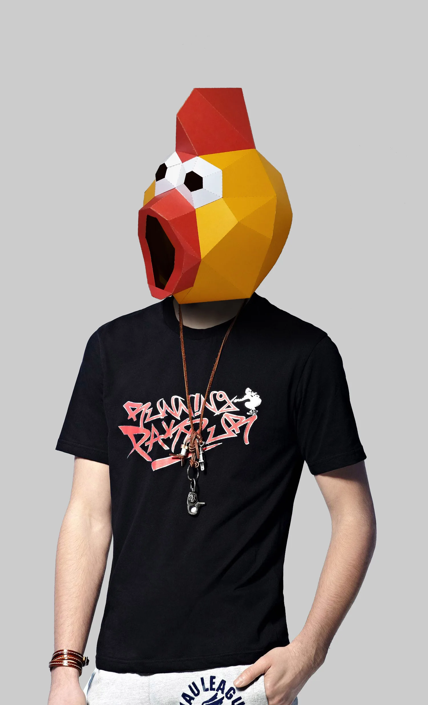

Paper Mask 3d Shrilling Chicken Costume Cosplay DIY Paper Craft Model Mask Christmas Halloween Prom Party Gift
