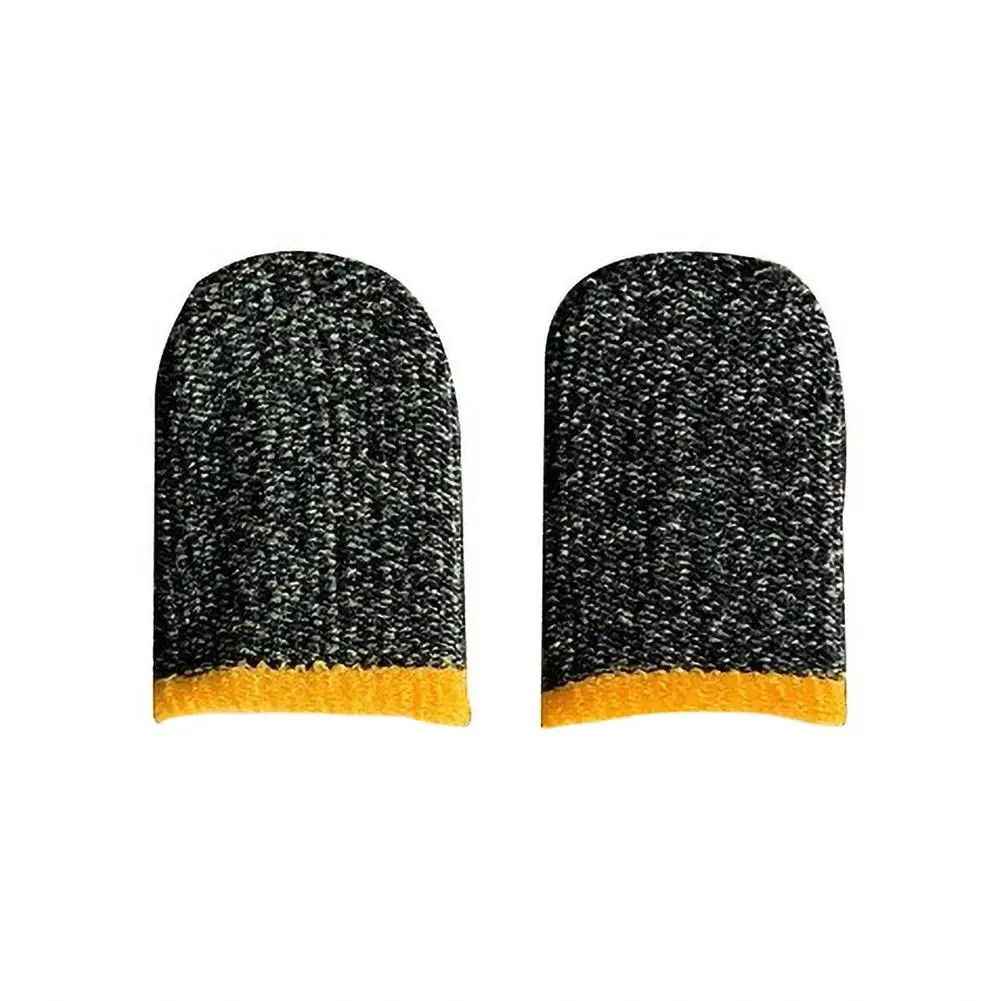 

2Pcs Sweat Proof Carbon Fiber Mobile Game Finger Sleeves Cots Thumb Protector Tablet Screen Touch Gloves High Sensitivity