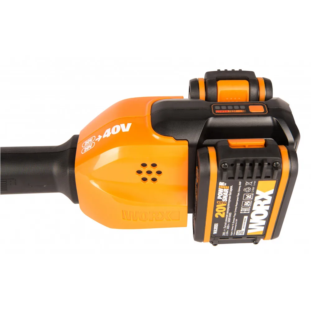 Триммер аккумуляторный WORX WG184E 33см 40В АКБ x2 2А*ч двойное ЗУ 2x2A коробка|Триммеры| |